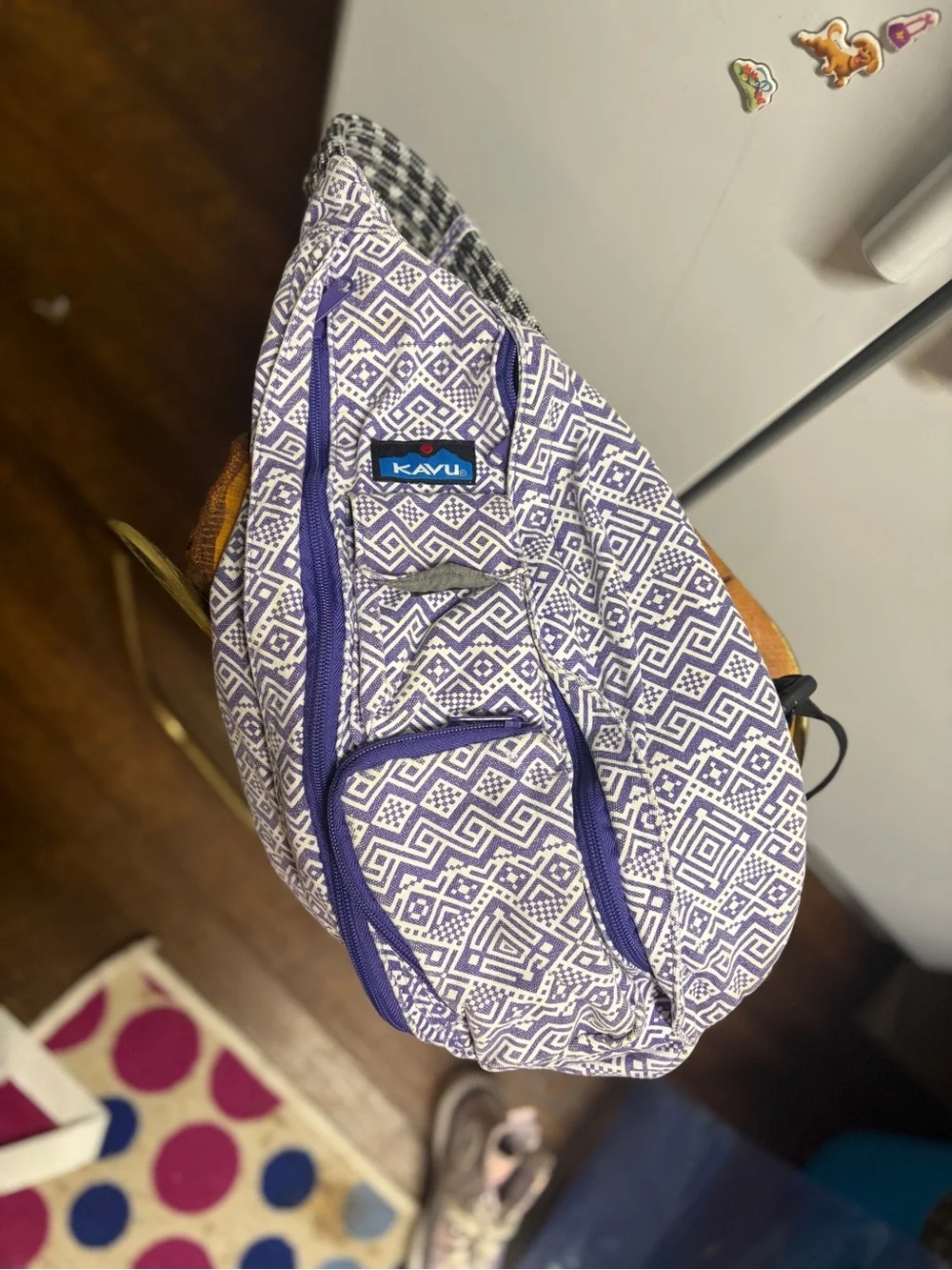Kavu Purple Geometric Sling Crossbody Bag